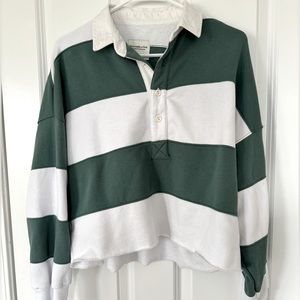 Abercrombie & Fitch Soft A&F Long-sleeve Rugby Crop; Size M